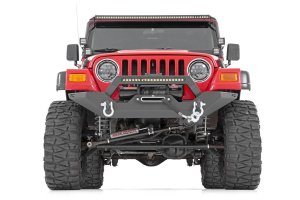 Jeep Wrangler TJ Front Bumper - Rough Country - Rock Crawler - Satin Black - '97-'06